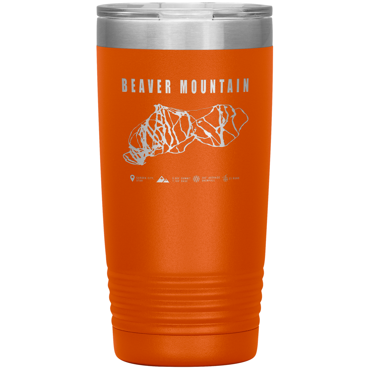 Beaver Mountain,Utah Ski Trail Map 20oz Tumbler - Powderaddicts