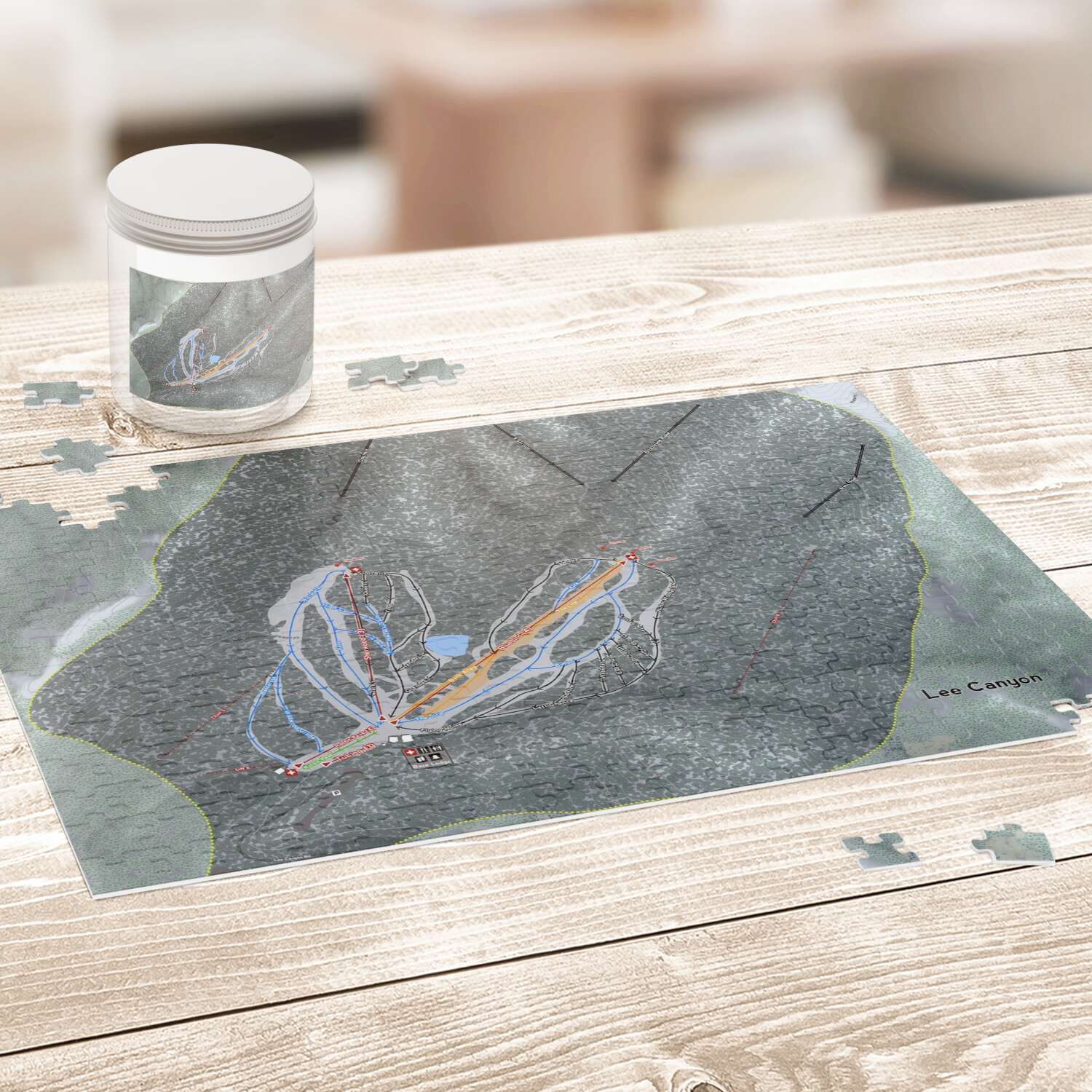 Lee Canyon Nevada Ski Trail Map Puzzle - Powderaddicts