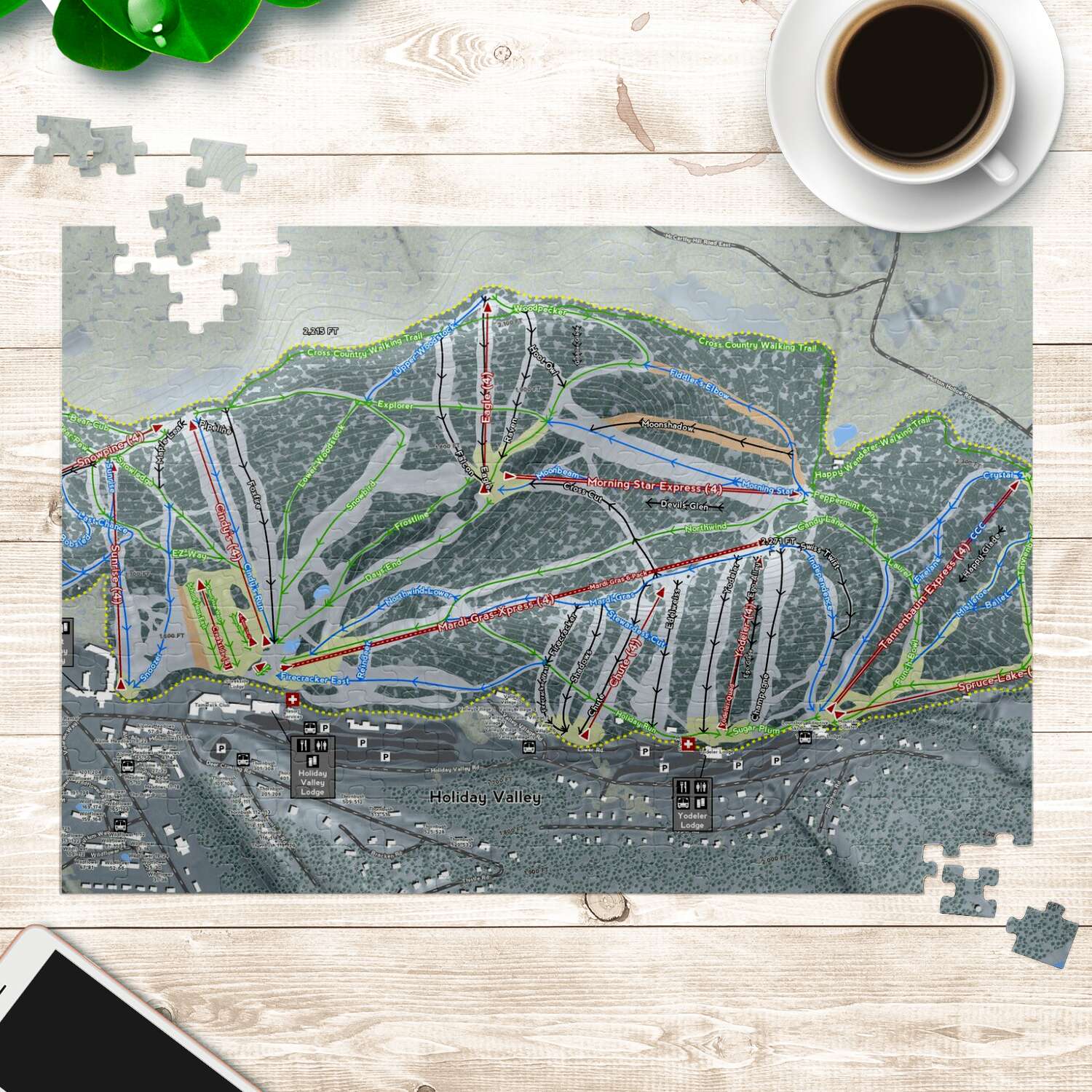 Holiday Valley New York Ski Trail Map Puzzles - Powderaddicts
