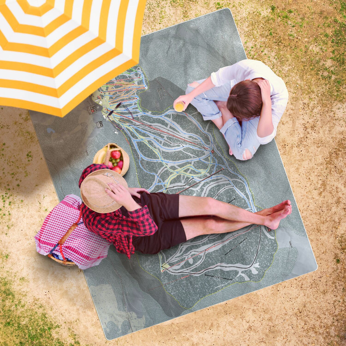 Eldora, Colorado Ski Resort Map Printed Beach Towel - Powderaddicts