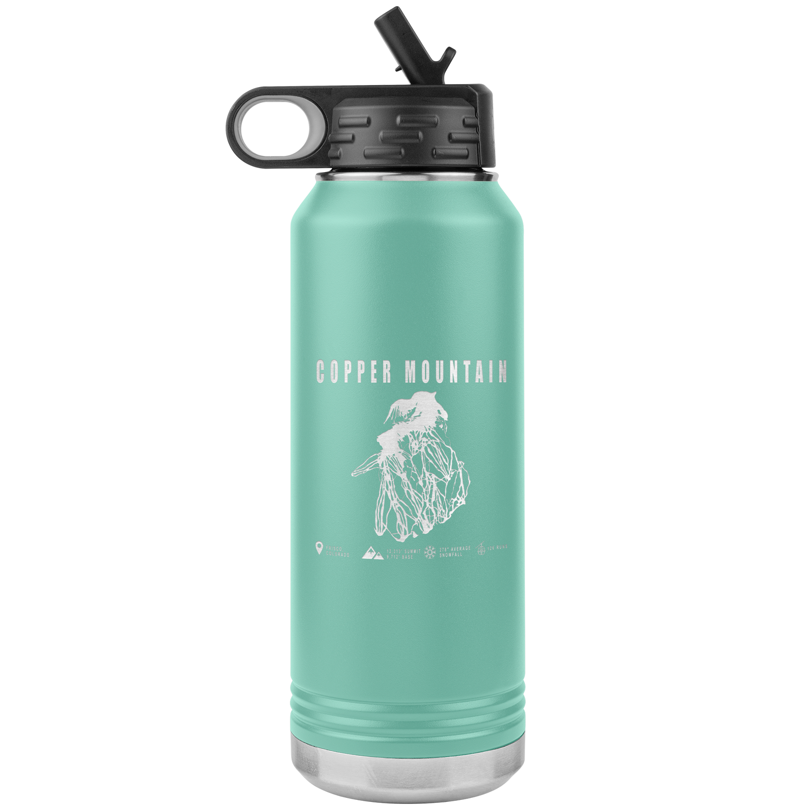 Copper Mountain Colorado Ski Trail Map 32oz Water Bottle Tumbler - Powderaddicts