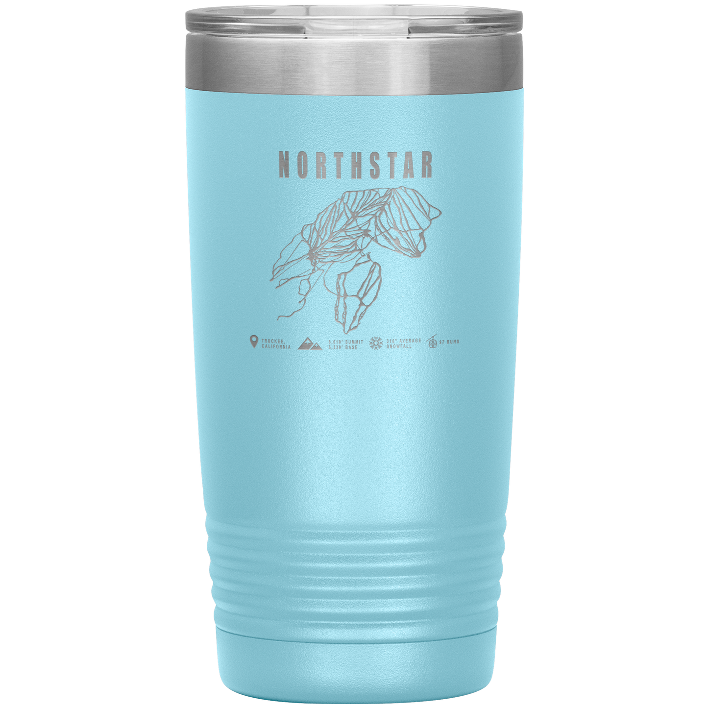 Northstar, California Ski Trail Map 20oz Tumbler - Powderaddicts