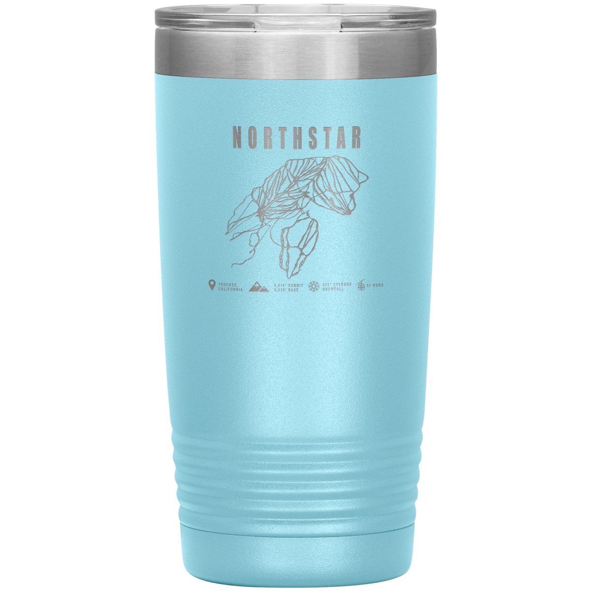 Northstar, California Ski Trail Map 20oz Tumbler - Powderaddicts