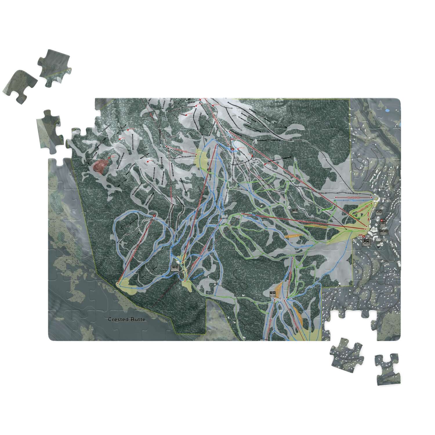 Crested Butte, Colorado Ski Trail Map Puzzles - Powderaddicts
