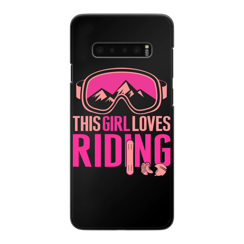 This Girl Loves Riding Back Printed Black Hard Phone Case - Powderaddicts