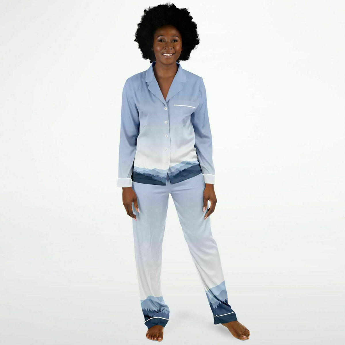 Mountain Gradient Satin Pajamas - Powderaddicts