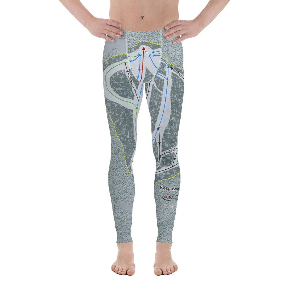 Ferguson Ridge, Oregon Ski Trail Map Men's Base Layer Bottom - Powderaddicts
