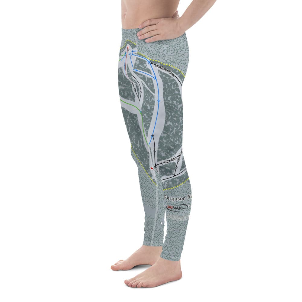 Ferguson Ridge, Oregon Ski Trail Map Men's Base Layer Bottom - Powderaddicts