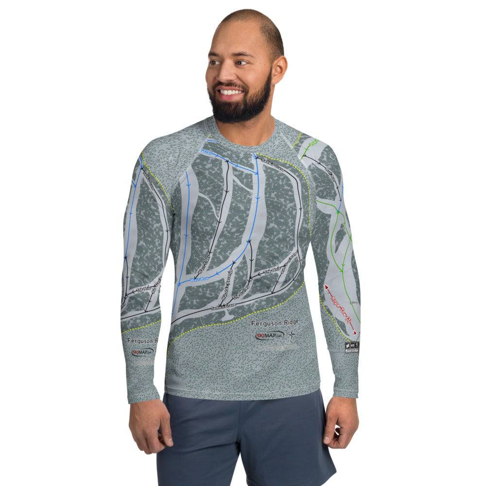 Ferguson Ridge, Oregon Ski Trail Map Men's Base Layer Top - Powderaddicts