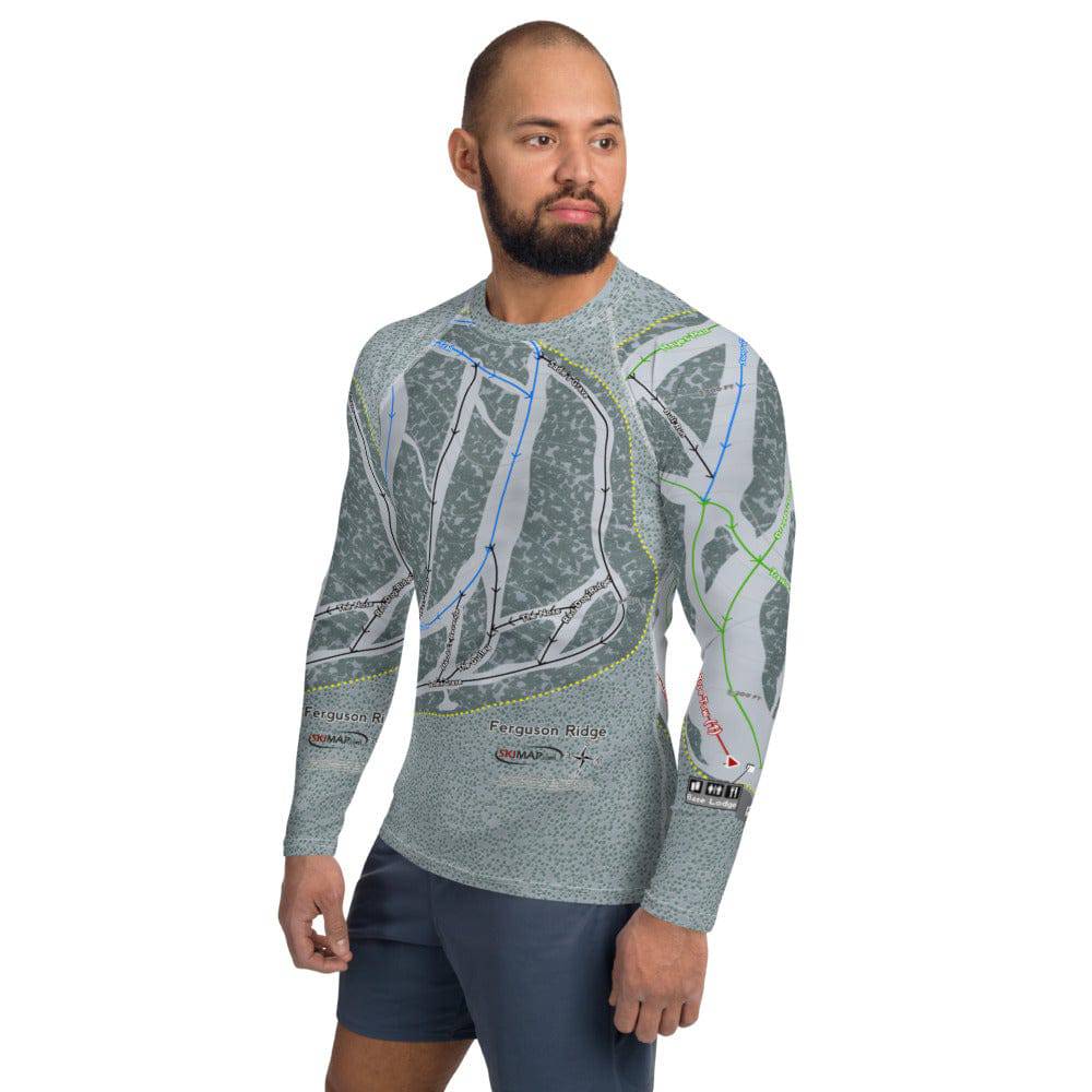 Ferguson Ridge, Oregon Ski Trail Map Men's Base Layer Top - Powderaddicts