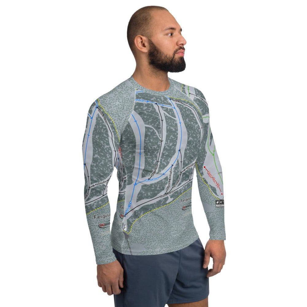 Ferguson Ridge, Oregon Ski Trail Map Men's Base Layer Top - Powderaddicts