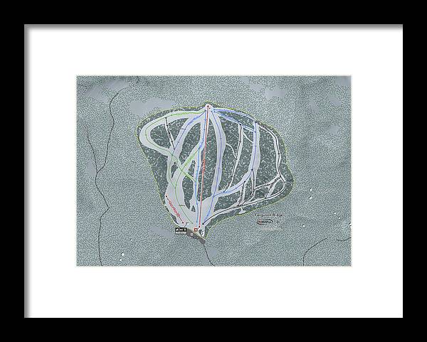 Ferguson Ridge Ski Trail Map - Framed Print - Powderaddicts