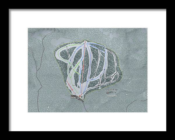 Ferguson Ridge Ski Trail Map - Framed Print - Powderaddicts