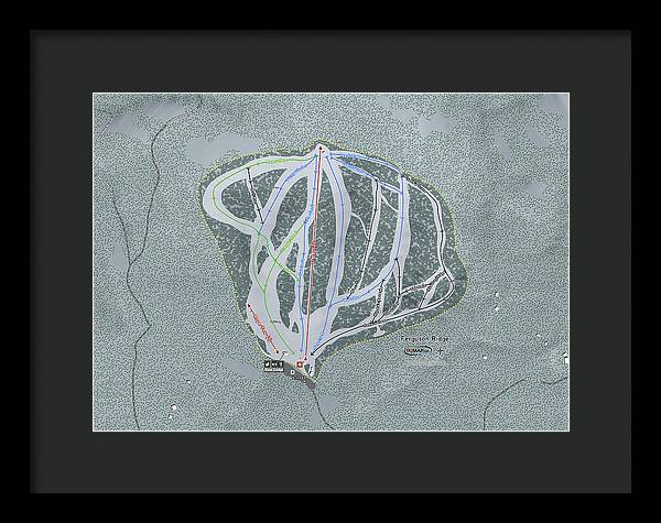 Ferguson Ridge Ski Trail Map - Framed Print - Powderaddicts