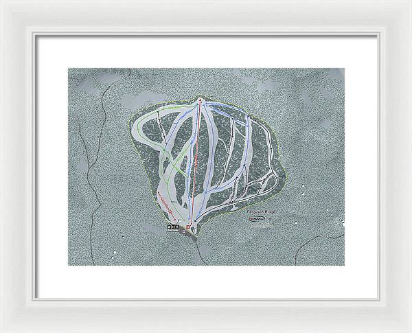Ferguson Ridge Ski Trail Map - Framed Print - Powderaddicts