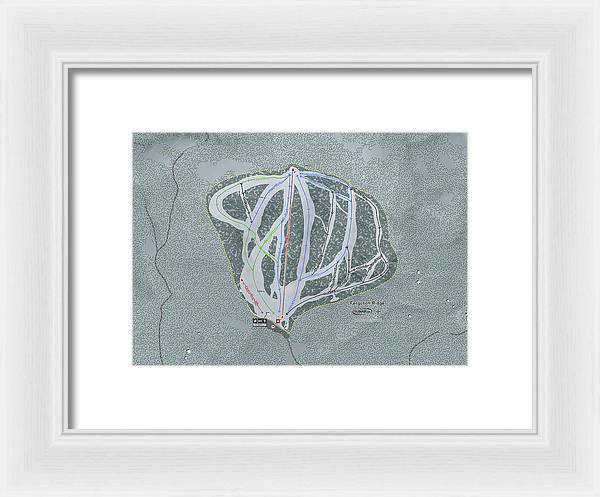 Ferguson Ridge Ski Trail Map - Framed Print - Powderaddicts