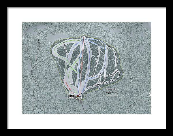 Ferguson Ridge Ski Trail Map - Framed Print - Powderaddicts