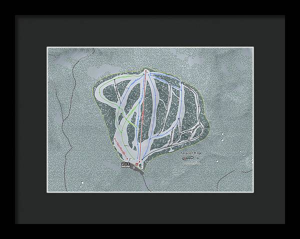 Ferguson Ridge Ski Trail Map - Framed Print - Powderaddicts