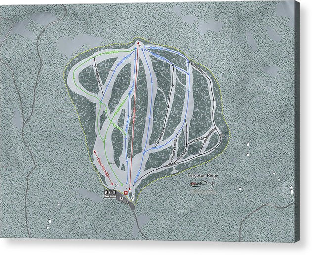 Ferguson Ridge Ski Trail Map - Acrylic Print - Powderaddicts