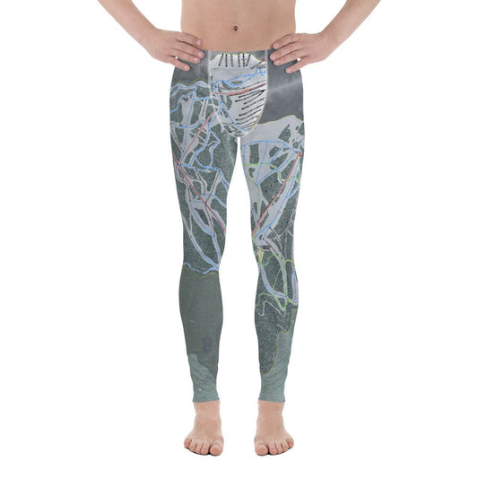 Fernie, British Columbia Ski Trail Map Men's Base Layer Bottom - Powderaddicts
