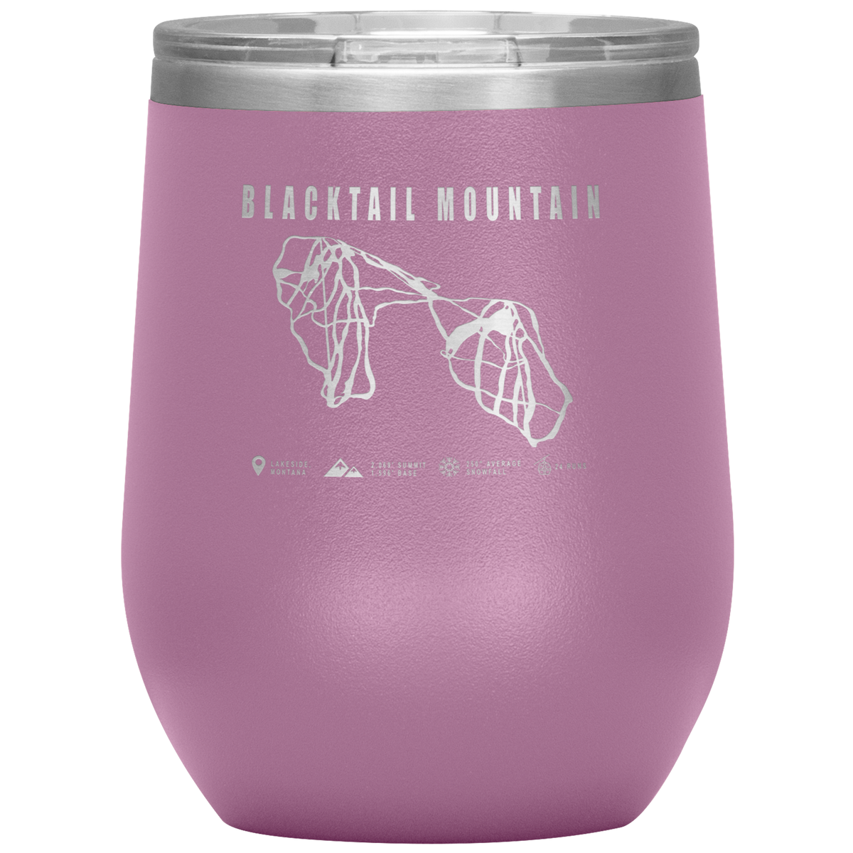 Blacktail Mountain Montana Ski Trail Map Wine 12oz Tumbler - Powderaddicts