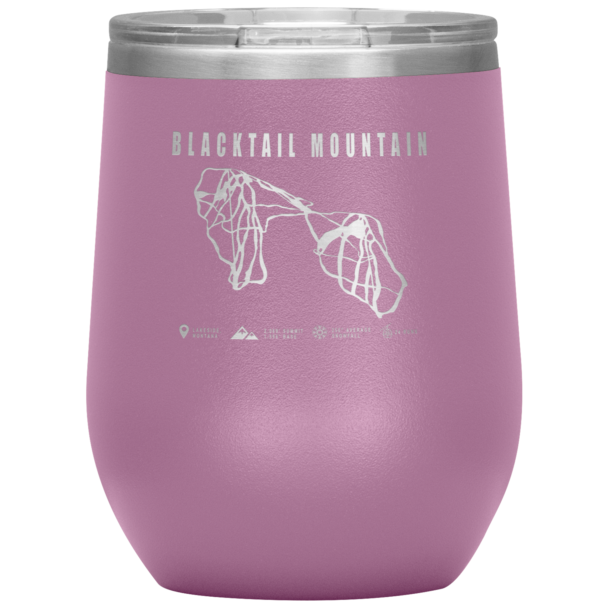 Blacktail Mountain Montana Ski Trail Map Wine 12oz Tumbler - Powderaddicts