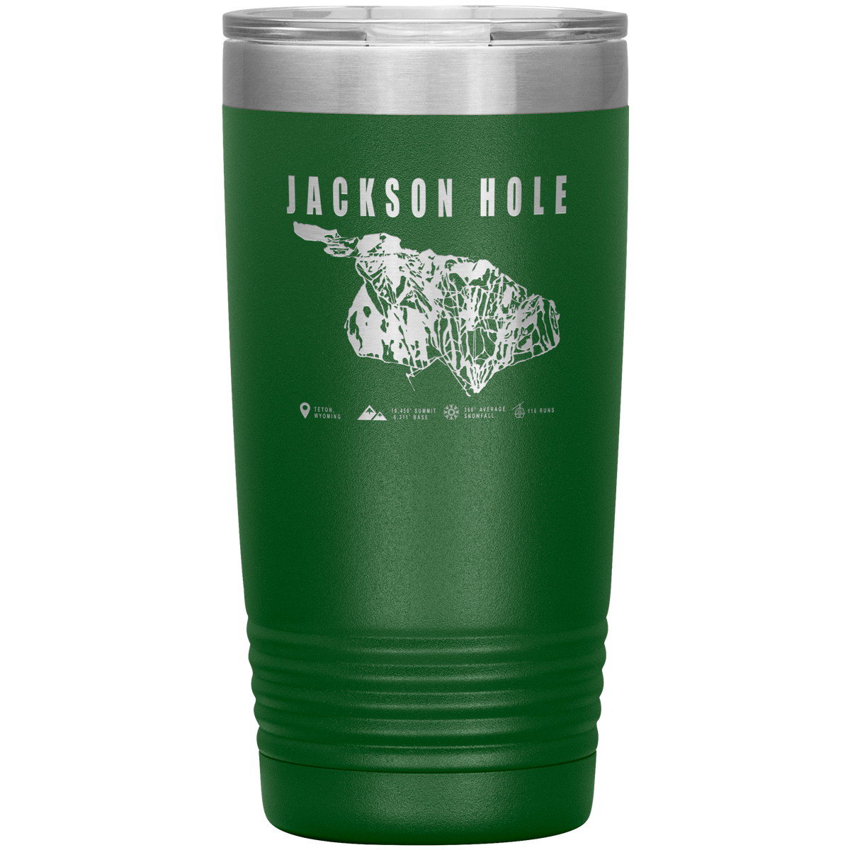 Jackson Hole Wyoming Ski Trail Map 20oz Tumbler - Powderaddicts