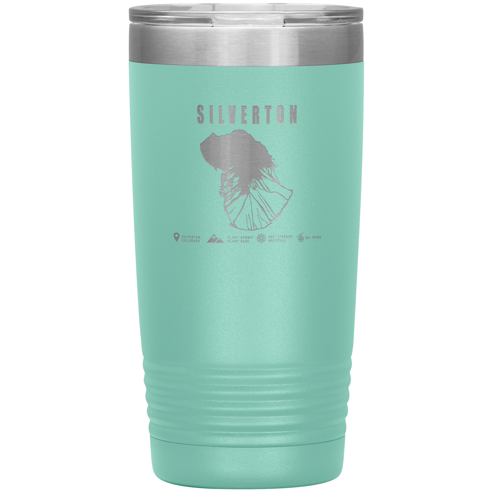 Silverton Colorado Ski Trail Map 20oz Tumbler - Powderaddicts
