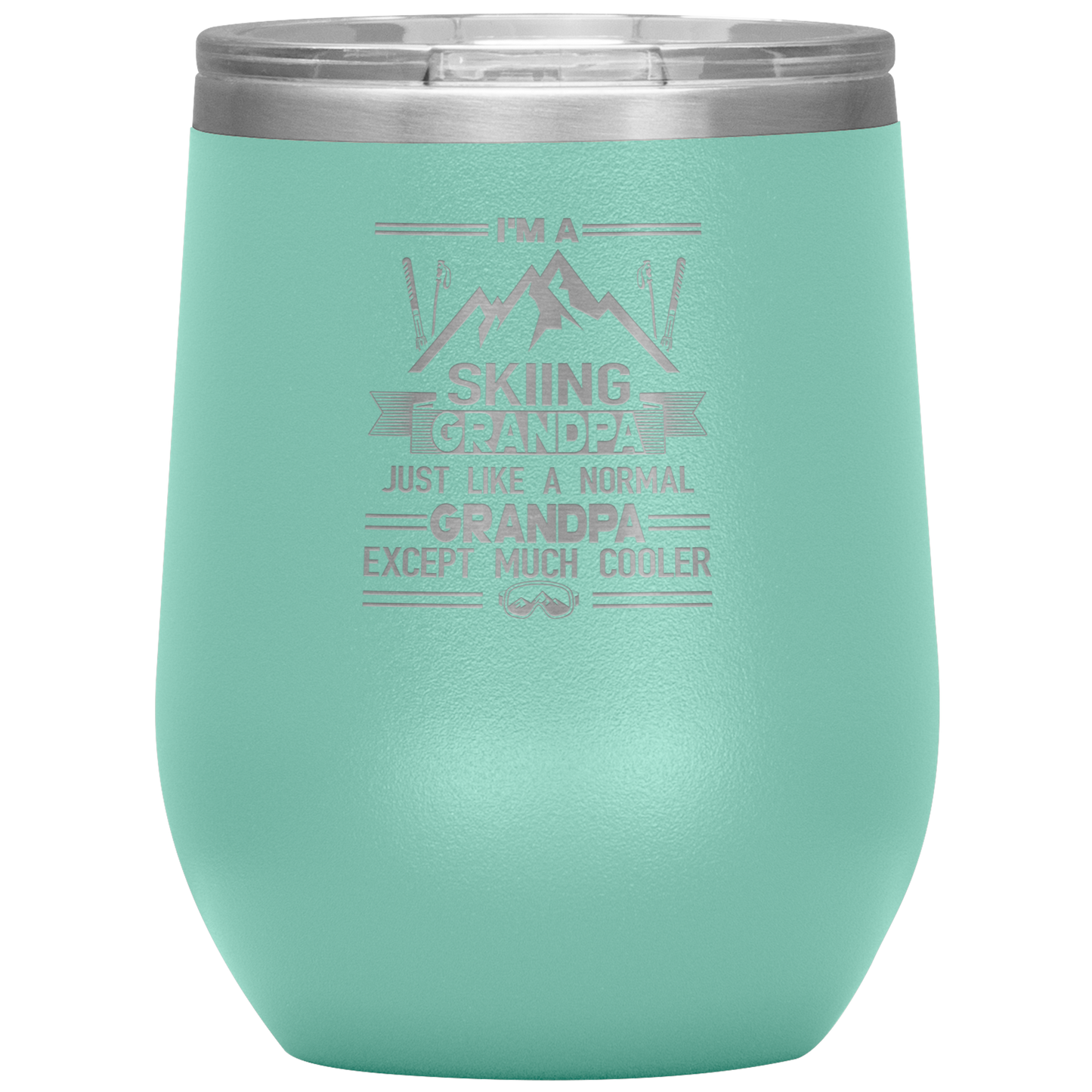 I'm A Skiing Grandpa Wine 12oz Tumbler - Powderaddicts