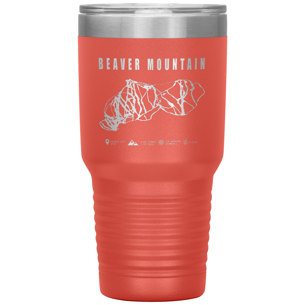 Brian Head,Utah Ski Trail Map 30oz Tumbler - Powderaddicts