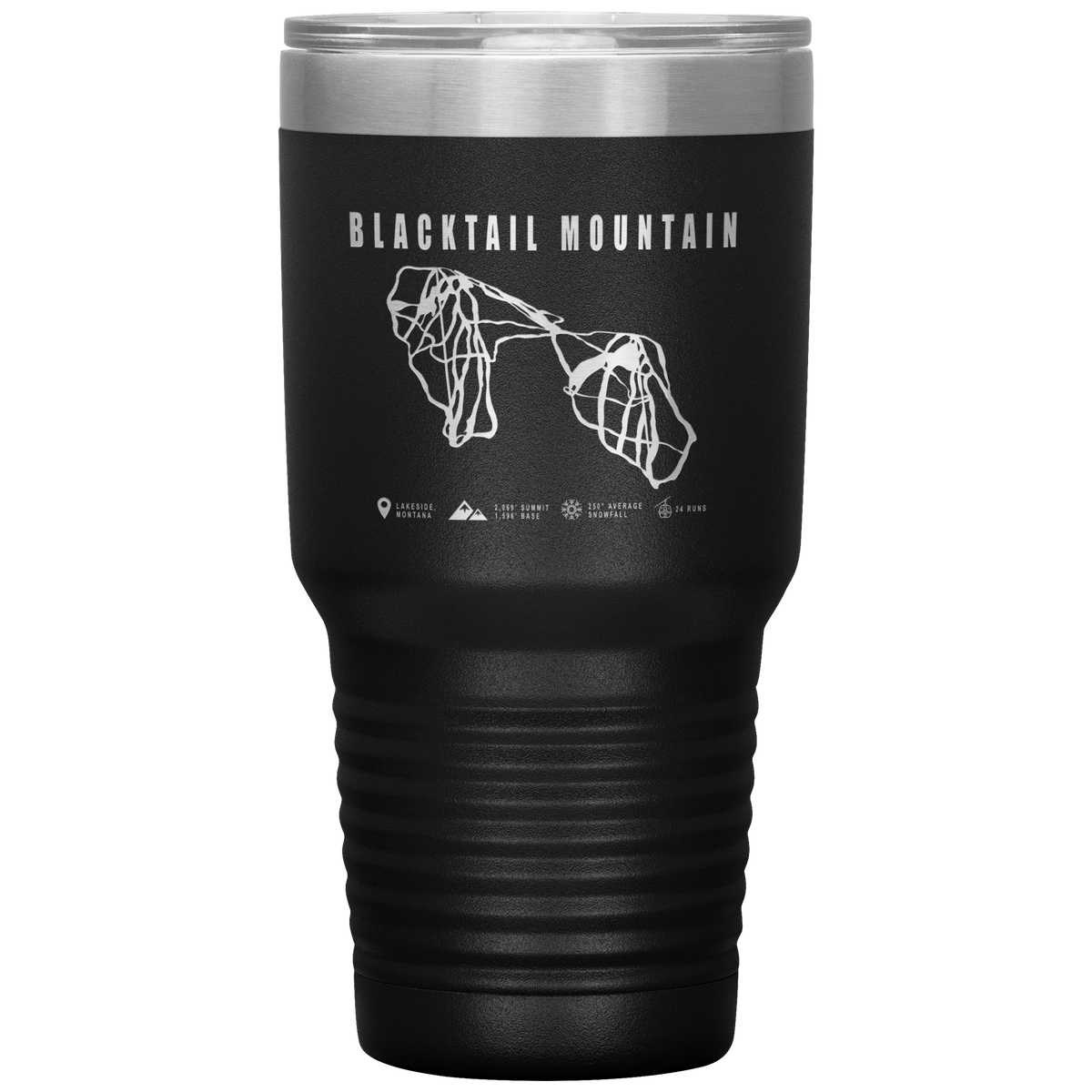 Blacktail Mountain Montana Ski Trail Map 30oz Tumbler - Powderaddicts