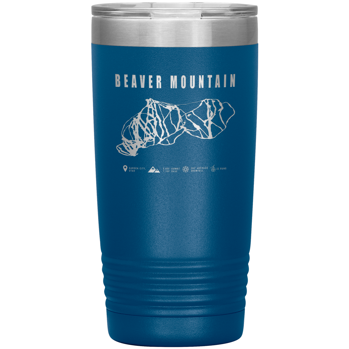 Beaver Mountain,Utah Ski Trail Map 20oz Tumbler - Powderaddicts