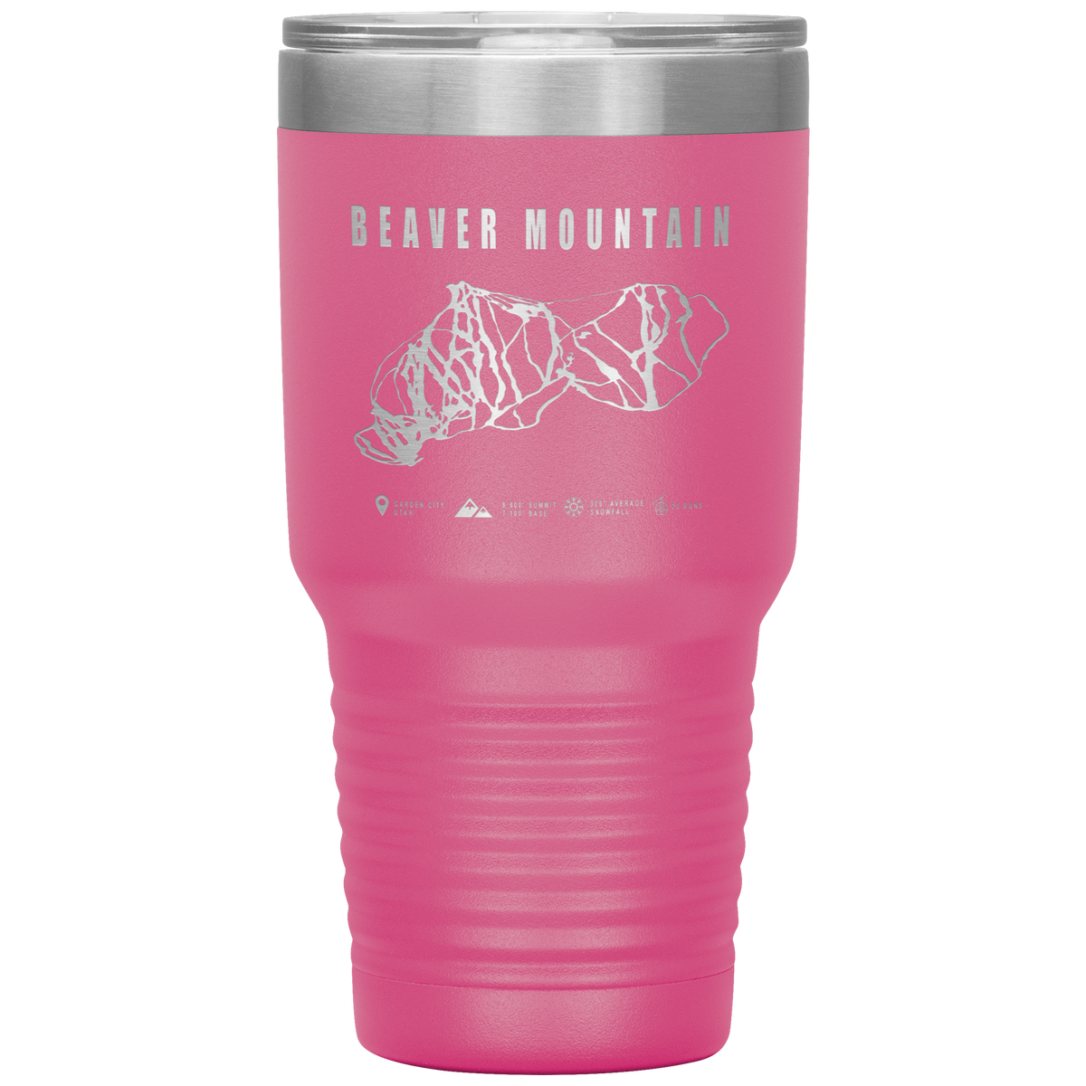 Beaver Mountain,Utah Ski Trail Map 30oz Tumbler - Powderaddicts