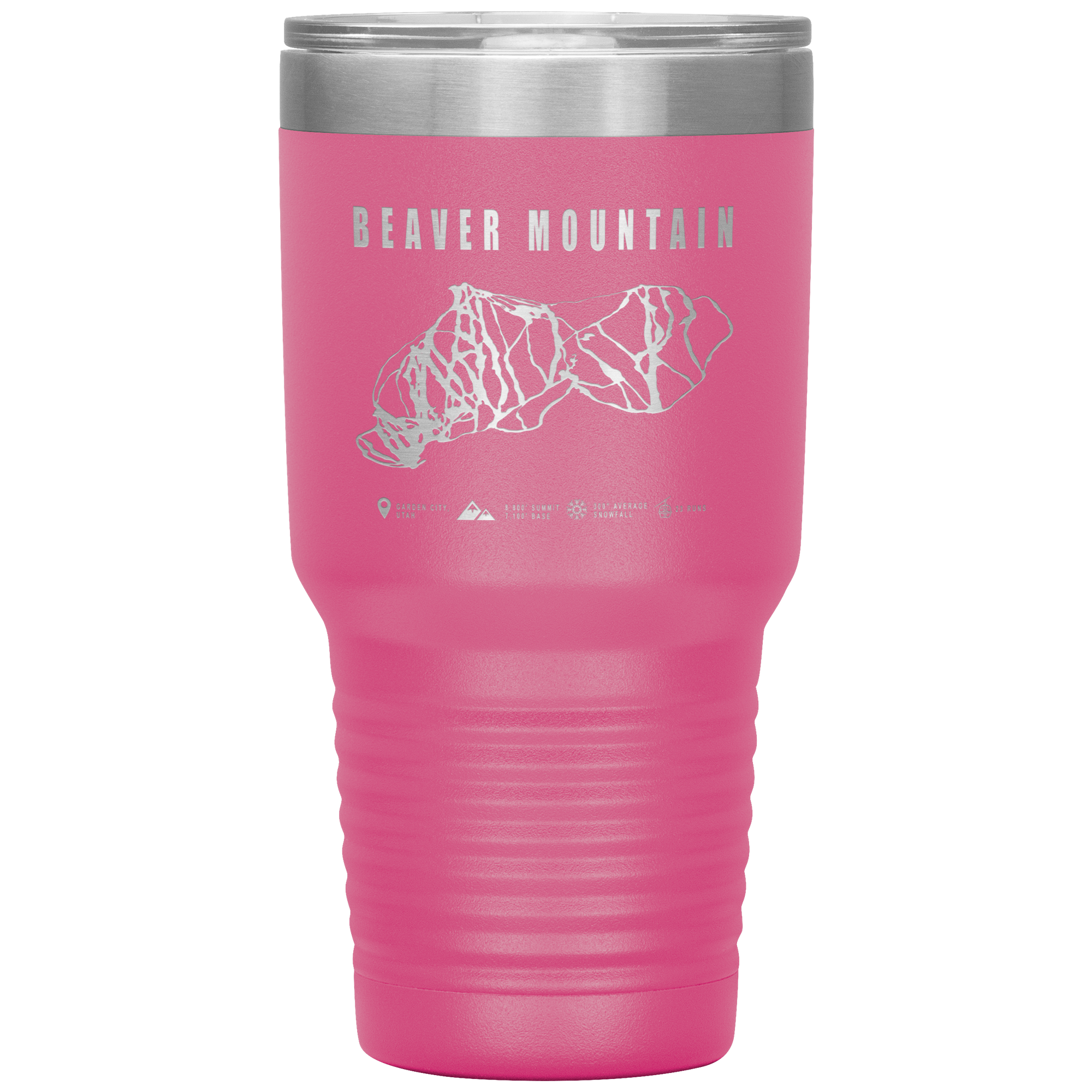 Beaver Mountain,Utah Ski Trail Map 30oz Tumbler - Powderaddicts