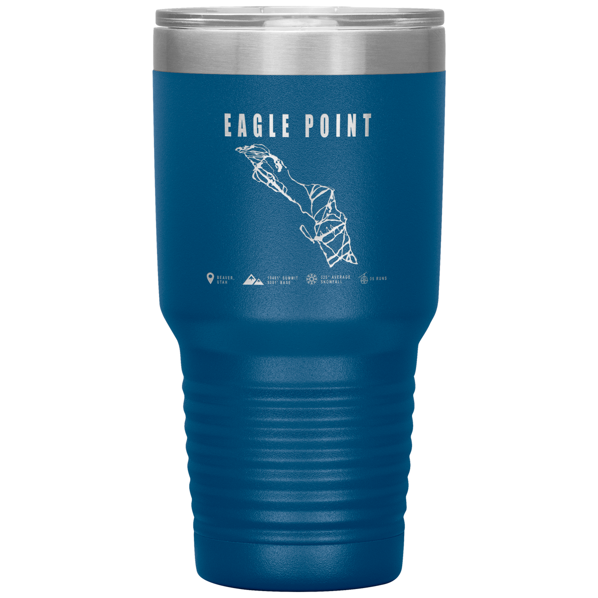 Eagle Point,Utah Ski Trail Map 30oz Tumbler - Powderaddicts