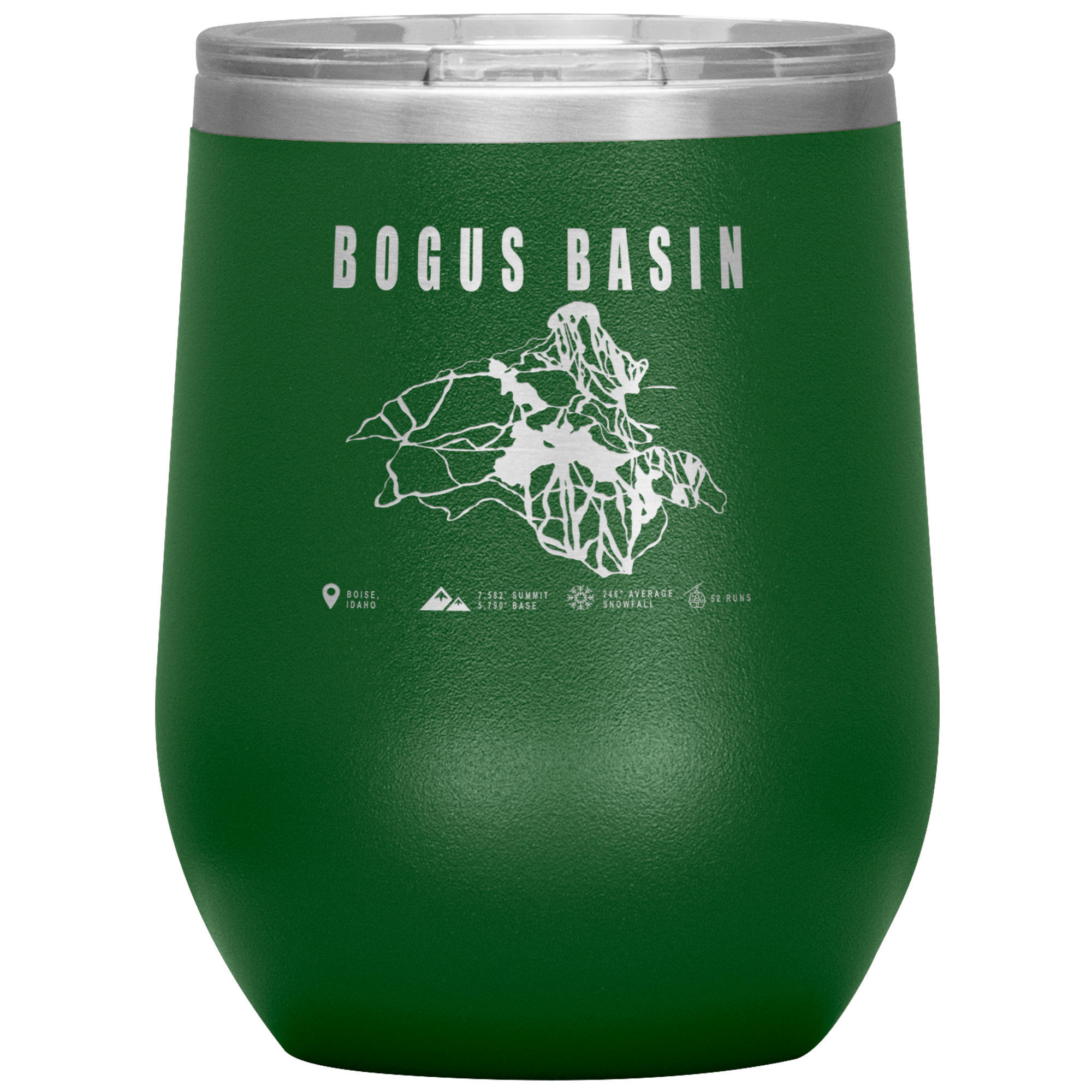 Bridger Bowl Montana Ski Trail Map Wine 12oz Tumbler - Powderaddicts