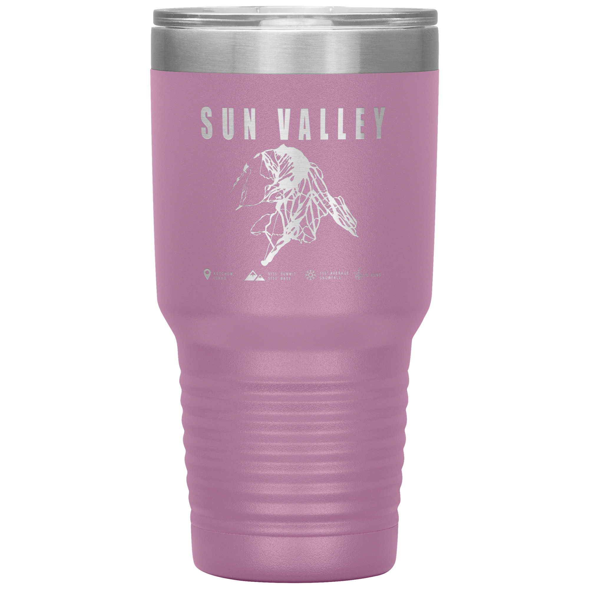 Sun Valley Idaho Ski Trail Map 30oz Tumbler - Powderaddicts