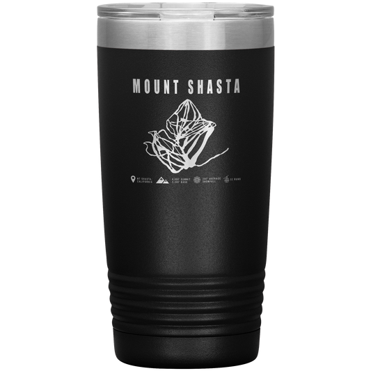 Mount Shasta, California Ski Trail Map 20oz Tumbler - Powderaddicts