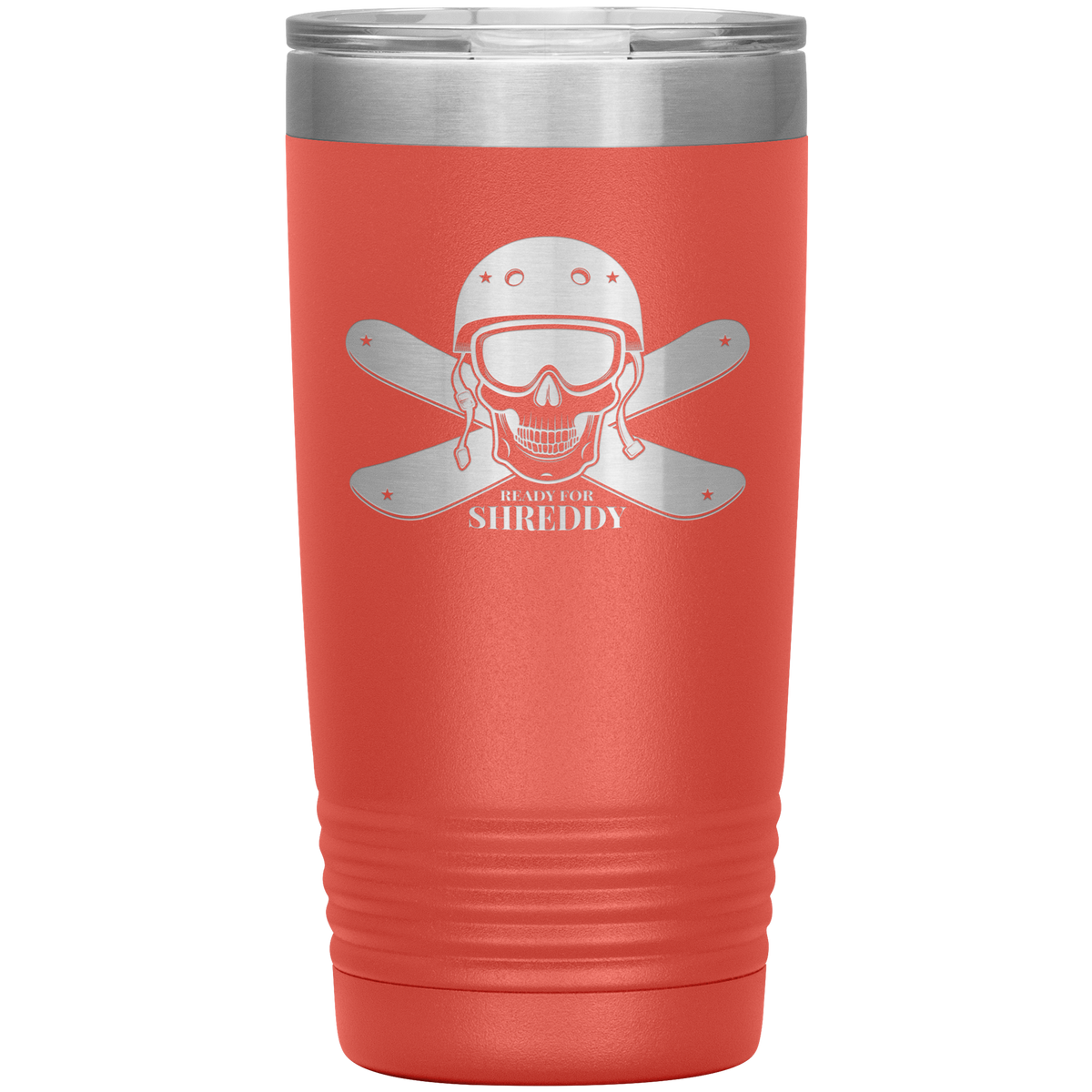 Ready For Shreddy Skeleton Skis 20oz Tumbler - Powderaddicts