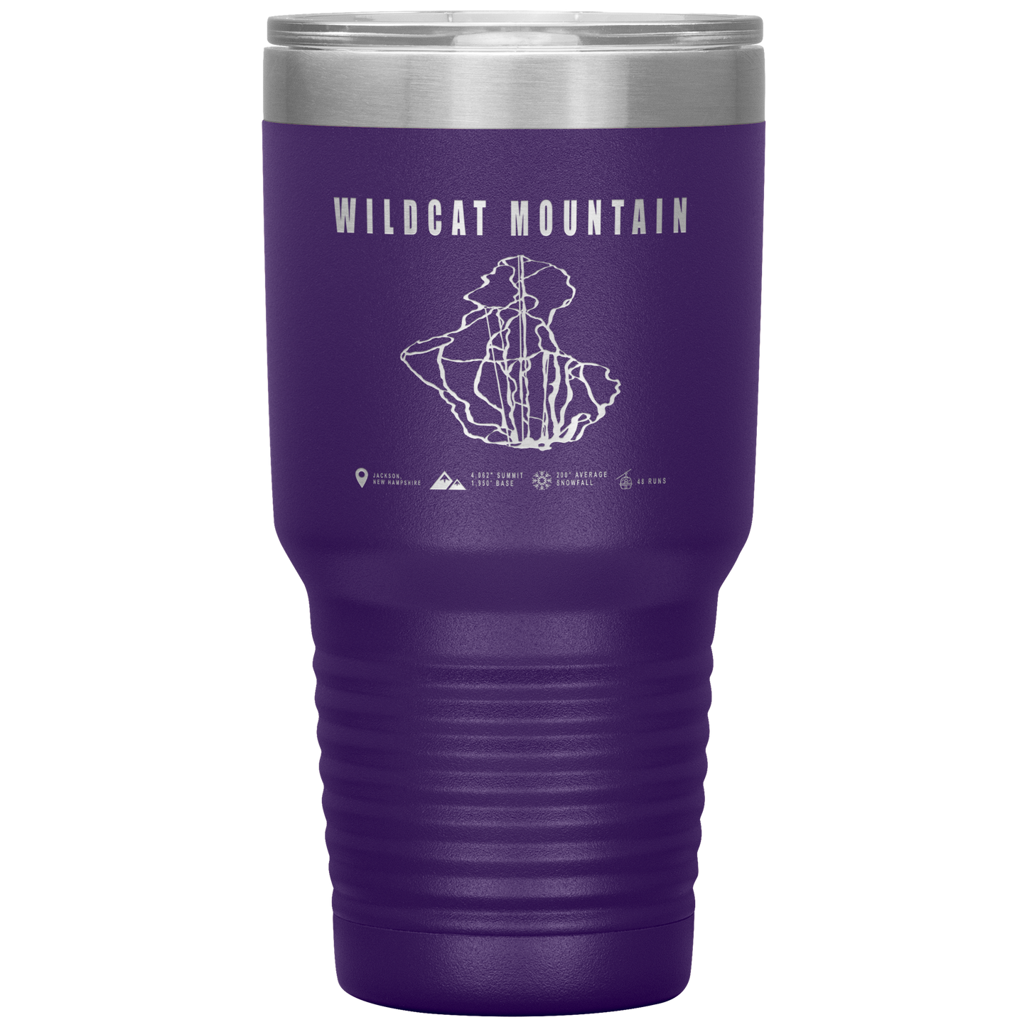 Wildcat Mountain, New Hampshire Ski Trail Map 30oz Tumbler - Powderaddicts