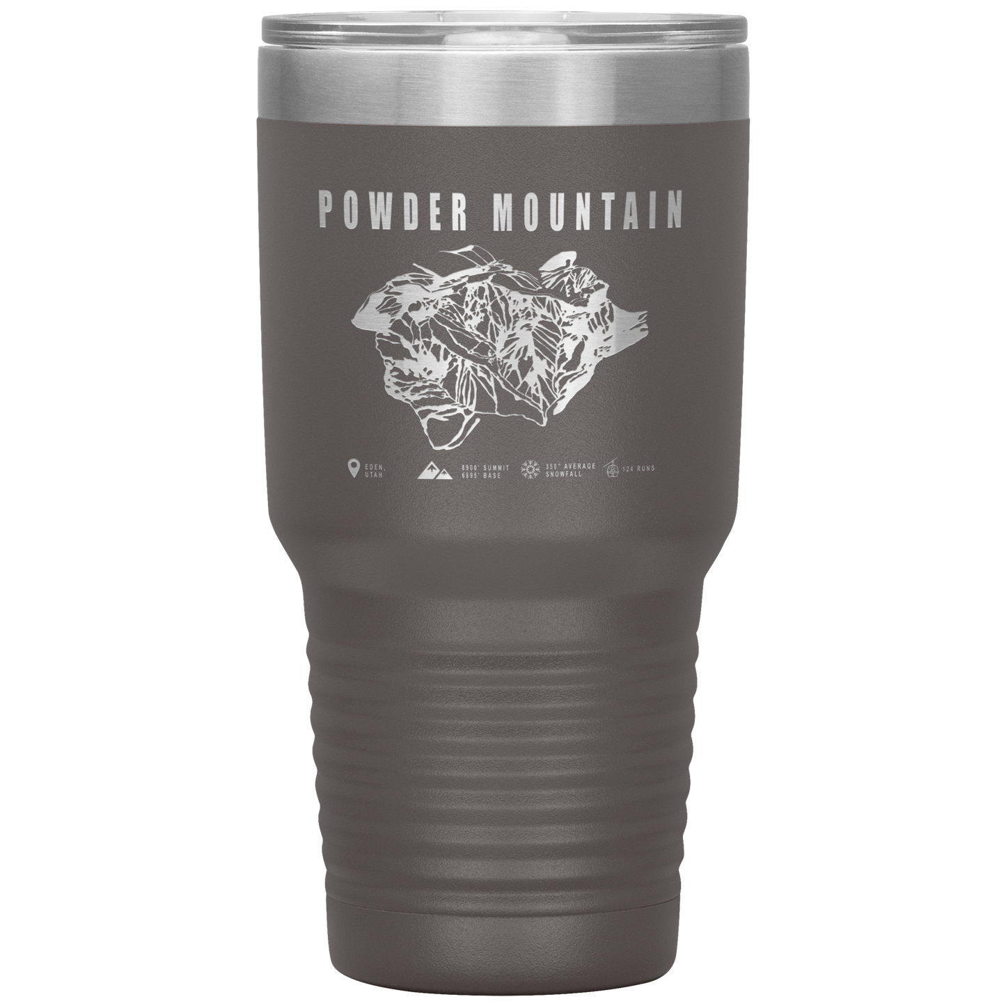 Powder Mountain,Utah Ski Trail Map 30oz Tumbler - Powderaddicts