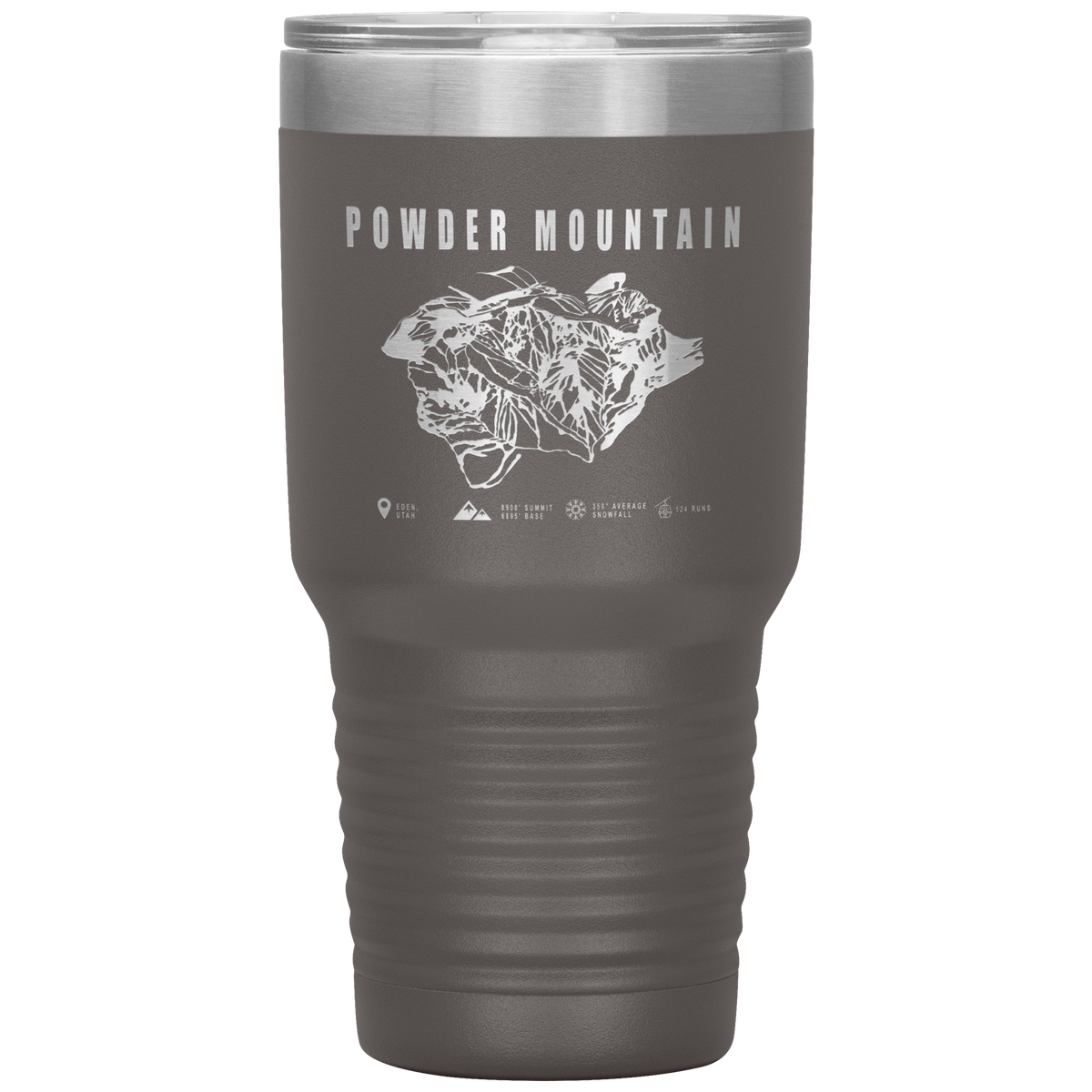 Powder Mountain,Utah Ski Trail Map 30oz Tumbler - Powderaddicts