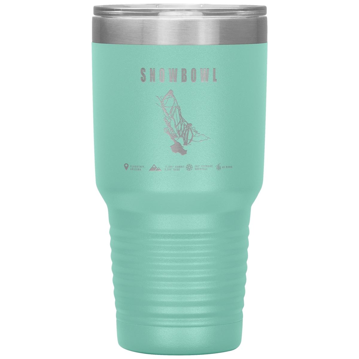 Snowbowl, Arizona Ski Trail Map 30oz Tumbler - Powderaddicts