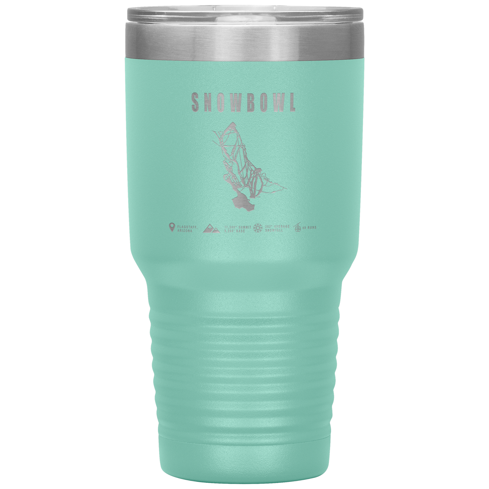 Snowbowl, Arizona Ski Trail Map 30oz Tumbler - Powderaddicts