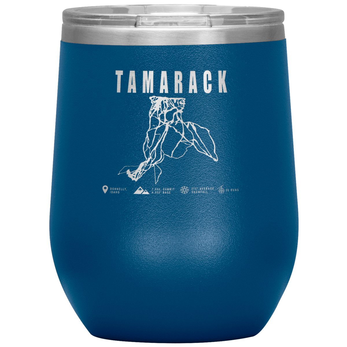 Tamarack Idaho Ski Trail Map Wine 12oz Tumbler - Powderaddicts