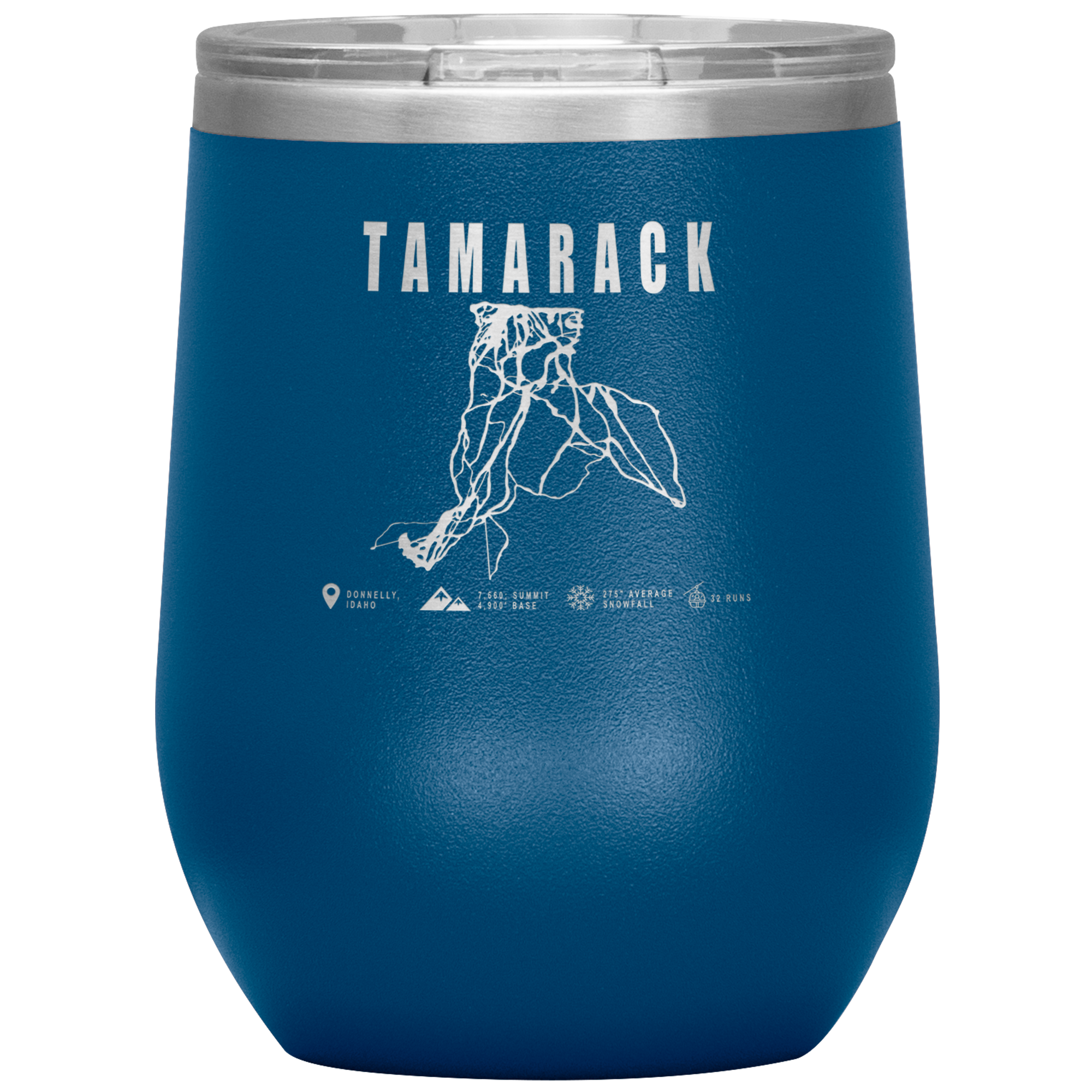 Tamarack Idaho Ski Trail Map Wine 12oz Tumbler - Powderaddicts