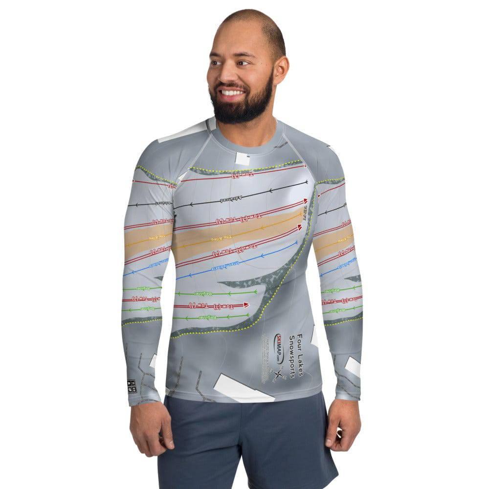 Four Lakes Snowsports, Illinois Ski Trail Map Men's Base Layer Top