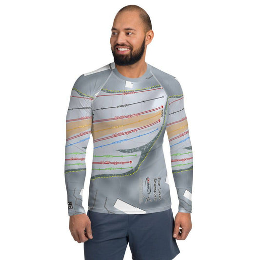 Four Lakes Snow sports, Illinois Ski Trail Map Men's Base Layer Top - Powderaddicts