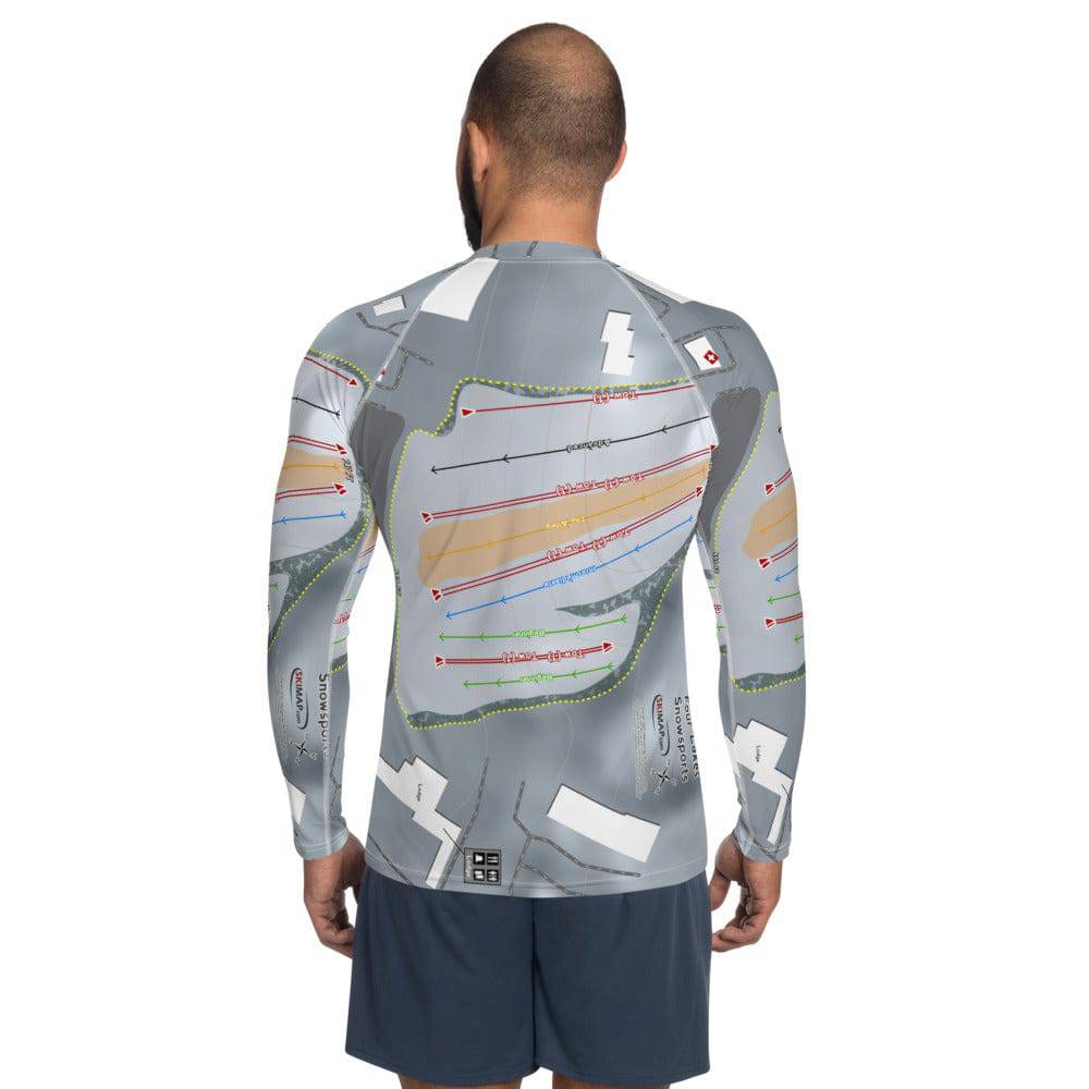 Four Lakes Snow sports, Illinois Ski Trail Map Men's Base Layer Top - Powderaddicts