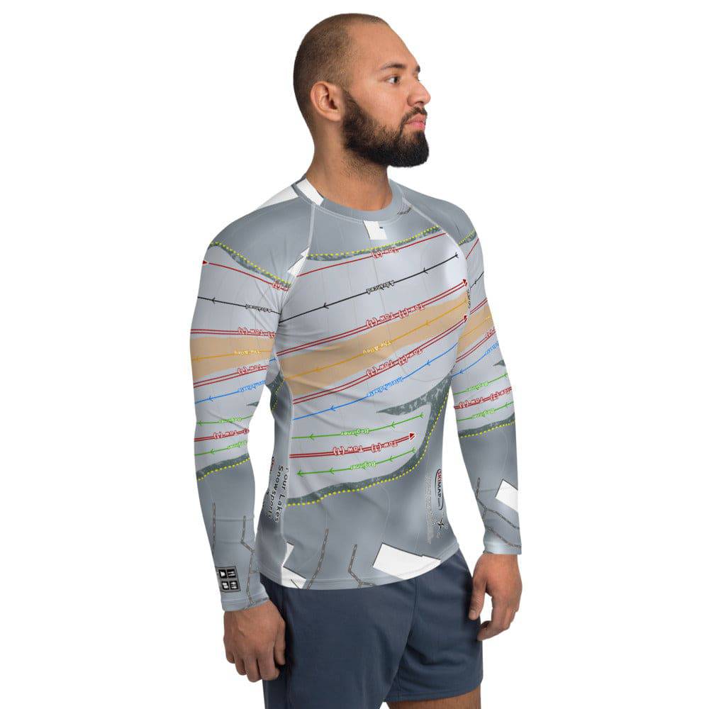 Four Lakes Snow sports, Illinois Ski Trail Map Men's Base Layer Top - Powderaddicts